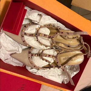 Valentino Women's Nude Rockstud Heels